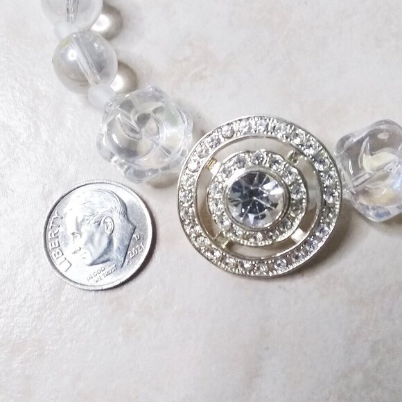 Holiday Statement Bracelet | Sparkling OOAK Glam | Handmade Gift for Large Wrist - Picture 7 of 15